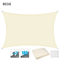 스카이어닝 테라스 썬룸 카페 루프탑 캐노피 차양막1800D 방수 항해 천막 그늘 그물 야외 정원 텐트 큰 천, 02 Beige_05 300X300CM