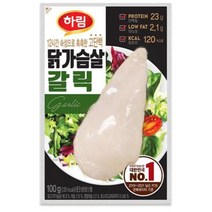하림 냉장 닭가슴살 갈릭 헬스 운동용 한입 닭가슴살 100g 1팩, 1개