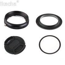 4In1 세트 매크로 렌즈 리버스 어댑터 보호 링 소니 A77 A900 A580 재설치 58mm UV 필터 캡, 03 77mm Filter Lens