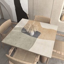 대형 테이블 식탁 매트 가죽 일반 도자기 고급 방수 식탁보 PVC 105cmx105cm ~150cmx150cm, 150cmx150cm, B