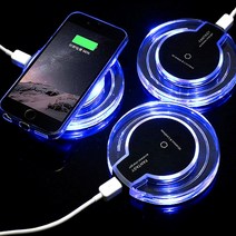 핸드폰 무선 충전 패드 크리스탈 LED 사무실 탁상용 휴대폰 무선 충전기, 파스텔 무선 충전 패드 - 색상랜덤