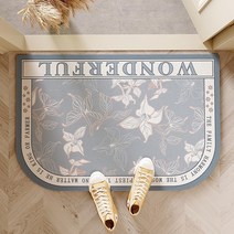 멜팅유 빨아쓰는 플라워 규조토 발매트 논슬립 소프트 욕실 매트, 그레이