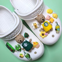 [당일발송] 핑크토리 귀여운 커피 입체 피규어 신발 악세사리 세트 (7pcs)