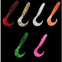 배스 우럭 광어 놀래미 웜 미끼 낚시 4인치 20개입, 핑크