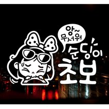 익스테리어용품 순딩이 초보 동글이 초보운전스티커화이트-72394EA 와이조이굿샵, 와이조이굿샵 본상품선택