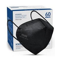 본케어 KN95 페이스 마스크 블랙 KN95 마스크 50팩 5단 페이스 마스크, Black-60pcs