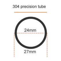 파이프 304 스테인리스강 정밀 내부 외부 광택 외경 27mm 내경 25mm 24mm 23mm 공차 0.05mm, 12.27x1.5mm - 595mm
