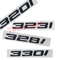BMW 호환 320i 323i 325i 330i 335i 후면 부트 트렁크 엠블럼 문자 배지 자동차 로고 3 시리즈 f30 f31 f34 e90 e46 매트 광택 블랙, 글로시 블랙