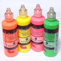 염색물감120ml 18가지 칼라 모음 / 기본12색 형광4색 메탈릭2색 대용량 패브릭 공예물감 천염색 캔버스천 섬유물감 섬유공예 그리기 꾸미기재료 신발염색 모자염색, 염색물감120ml 형광4색세트