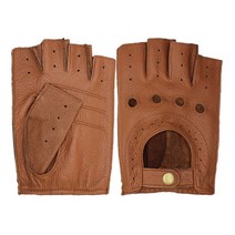 사슴가죽반지장갑남춘추라이딩미끄럼방지운전오토바이 야외훈련반절가죽장갑, 반지염소록라이트브라운