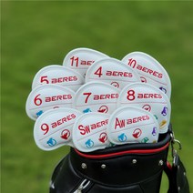 HONMA BERES 골프 카트 커버 헤드 커버 1 호 나무 볼웨이 나무 철 나무 볼 헤드 보호 커버, 화이트/컬러 단면 자수 벨크로