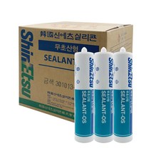 [박스판매] 신에츠 실리콘 OS 무초산실리콘 무초산 다목적 실리콘, 적색+마스킹테이프
