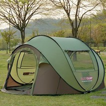 idoogen fast camp 원터치 caming tent pop up mega family tent 4-5 명, 초록