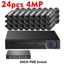 Gadinan 불릿 IP POE 보호 카메라 시스템 야외 스마트 홈 CCTV 레코드 감시 키트 H.265 NVR 32CH 8MP, 05 24pcs 4MP Cameras_03 8 + 8t