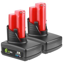 밀워키 보쉬 배터리 6000mah 12v 교체용, 배터리 2개