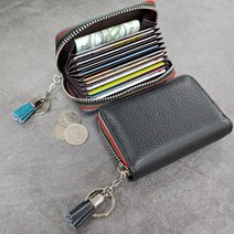 [nfc카드프린트기] [자스나로 BRO-3] 아코디언 카드지갑 지퍼 동전 키링 NFC 교통카드 중복인식