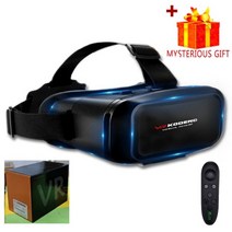 VR 3D 헤드셋 스마트 안경 헬멧 스마트 폰용 모바일 휴대 전화 컨트롤러 렌즈 고글, 협력사, 리모컨이 있는 상자 포함