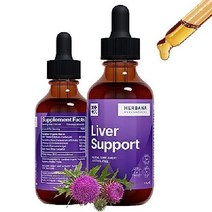 이지몰 간 지원 밀크시슬 민들레 뿌리 치커리 강황 비트 뿌리가 함유된 2 fl oz 액상 방울 - 정화 해독 보충제 고효능 45일분 No.93501, 2.00 fl oz (1 팩)