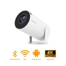 미니빔 TFlag HY300 프로젝터 4K 스마트 안드로이드 11 와이파이 미니 블루투스 휴대용 200Ansi 홈 시어터, 01 Smart Projector_04 영국 플러그