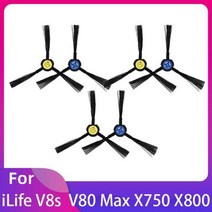 물걸레 청소기 부품 교체 패드 ILife V8 V8s X750 X800 X785 V80 Max 로봇 진공 사이드 브러시 Hepa 필터 걸레 예비 용 액세서리, 3 Pairs