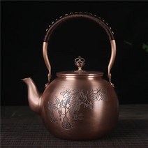 내열 게르마늄주전자 골동품 순수 구리 찻주전자 건강 끓는 물 주전자 수제 조각 냄비 레드 차 세트, 9.style14
