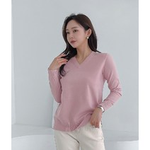 브이넥 부드러운 봄니트