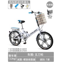 접이식미니벨로 가벼운 성인 접는 자전거 입문용 휴대용, 20인치, S