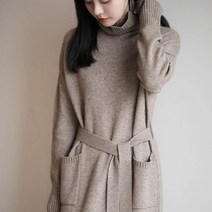 은창)웨이스트 벨트 포켓 니트 롱원피스 가을 겨울 @999ea