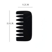 두피괄사 마사지 빗 지압봉 림프순환 천연 옥 과샤 얼굴 스크레이퍼 헤드 마사지 빗 구아샤 헤어 두피 케어, 03 Black