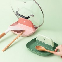 디자인 국자 조리도구 받침대 냄비뚜껑거치대, 조리도구받침대_그린