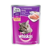 위스카스 시니어 고등어 파우치 80g