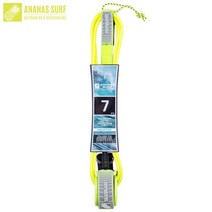 서핑리쉬Ananas Surf Pro 시리즈 서핑 보드 가죽 끈 7 피트. 213 Cm. 발목 커프 발 다리 로프 안전 코드 7, 05 Yellow
