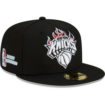 NBA 스냅백 엔비에이 New Era York Knicks Snapback Hat Custom Fire Flames Logo Poly Blue U/V