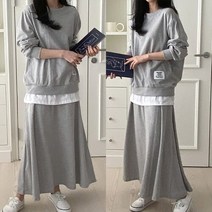 쉬즈미 (TRS-1476)레이어드 플레어 롱치마세트 스커트 플레어 (8152174)