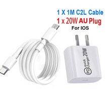 듀얼 고속 멀티 충전기 호환 USB C 20W 전원 충전 유형 벽 MacBook ProAir iPad Pro 2019 Xiaomi mi 10 a3, [02] AU C2L