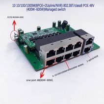 표준 프로토콜 802.3AF/AT 또는 802.3BT/class8 48V POE 출력/48V poe 스위치 1000 mbps 지원, 10 1000M 802.3 BT