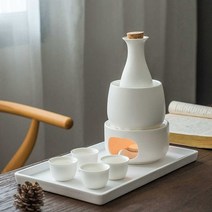 사케 도쿠리워머 청주 데우기 정종 고급 도자기 일본, 냄비1개컵4개와인워머1개소형난로1개