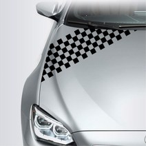 자동차 체크패턴 데칼 흠집커버 스티커, 화이트, D타입