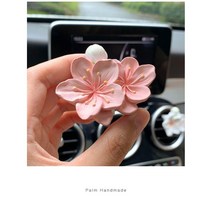 YAPOGI차량용 방향제 송풍구꽂이 꽃모양 석고 방향제, 울금향, 블루벨 오일