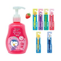 뽀로로 펌핑 딸기 치약 + 뽀로로 칫솔 세트 1EA, 딸기+크롱