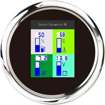 GPS측량기 85mm 4 인 1 5 6 GPS 속도계 타코미터 연료 레벨 수온 오일 압력 알람 기능 게이지, [02] 4 in 1 BS, 02 4 in 1 BS