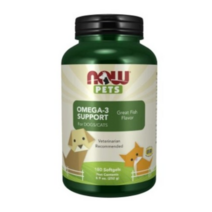NOW Pet Health 오메가 3 보충제 고양이와 개를위한 제형 NASC 인증 180 소프트 젤