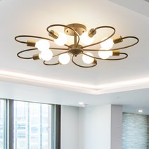 샛별하우스 데이지 거실등 조명 천장등 인테리어전등 천장조명 직부등 전등 방등 6등 8등, 6등블랙, LED볼구 전구색(노란빛6개)