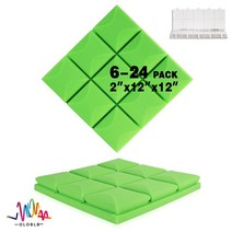 방음재 흡음재 방음스펀지 어쿠스틱 스튜디오 폼 버섯 웨지 타일 방음 벽 패널 고밀도 피스, 39.Green - High Density-24 Pcs