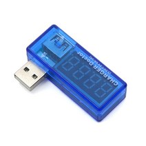 디지털 usb 모바일 전원 충전 전류 전압 테스터 미터 미니 usb 충전기 의사 전압계 전류계 투명, 파란색
