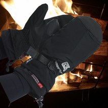 ze MKL 에스키모 혹한기 방한방풍 장갑 등산 스키 라이딩, 올블랙M