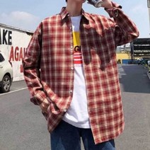 남자체크남방캐주얼셔츠레이어드 남자 체크 남방 캐주얼 셔츠 레이어드 코디 데일리 커플시밀러룩 1W76544A