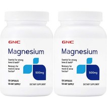 GNC 마그네슘 산화마그네슘 마그네슘옥사이드 500mg 120캡슐 2개