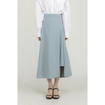 데일리 봄 주름 스커트 소라색 뒷밴딩 스커트 미디 스커트