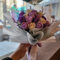 졸업식 기념일에 좋은 소영점빵 오로라 장미비누꽃다발, 퍼플로즈10송이